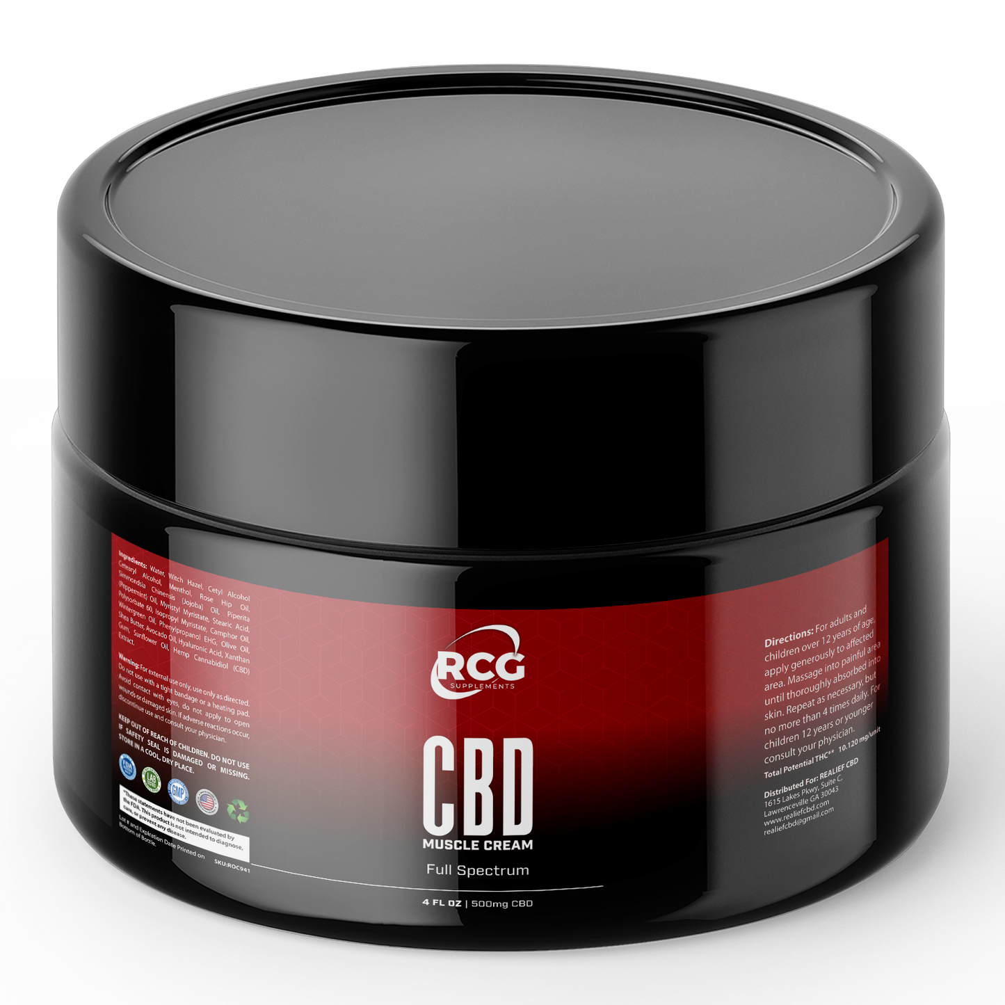 RCG CBD Full Spectrum Muscle Cream 500mg